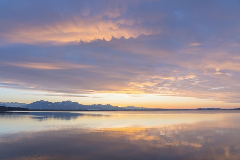 Sunset over water